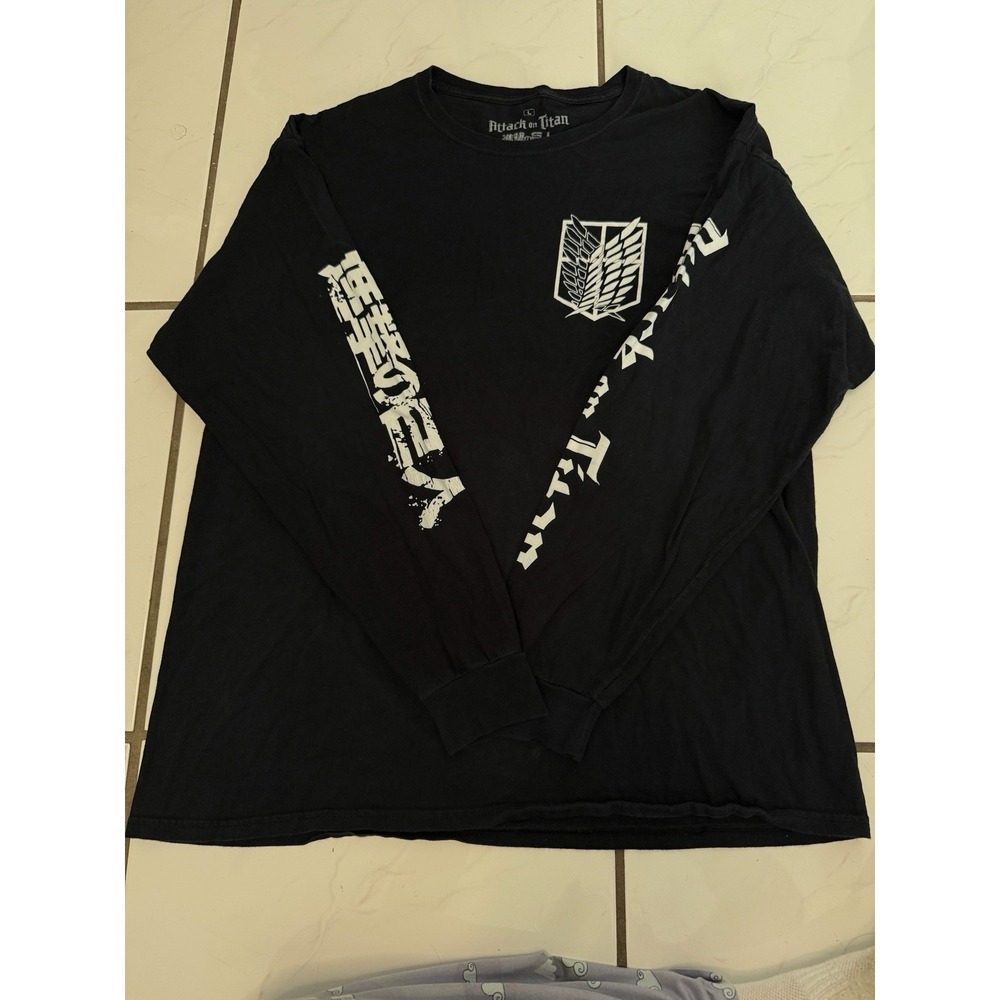 Attack on Titan Long Sleeve Shirt Adult L Survey Corps Anime Graphic Tee